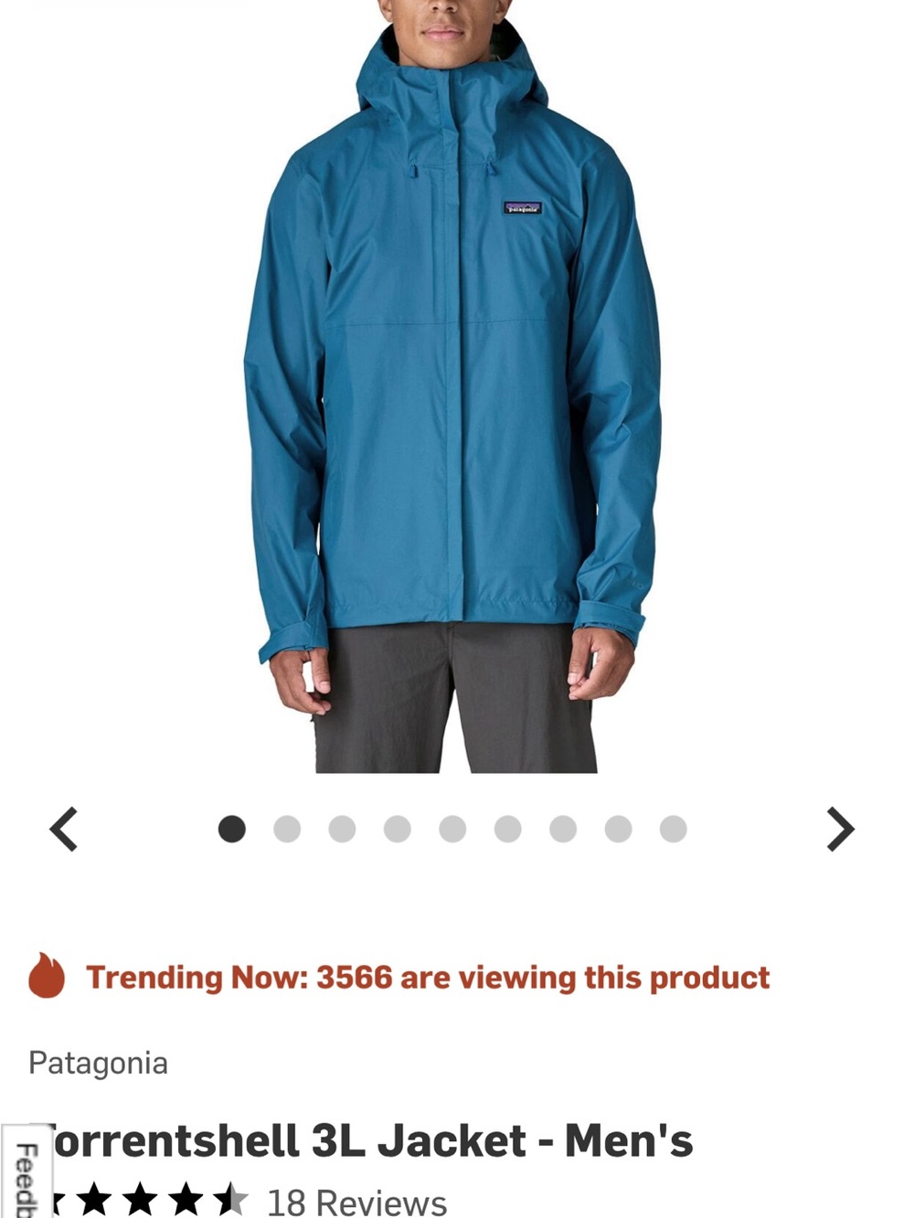 Patagonia Men's Rain Jacket in Teal Blue